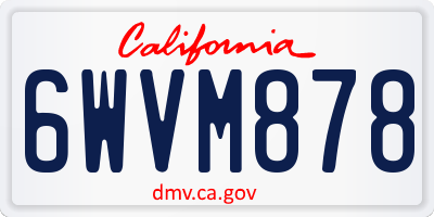 CA license plate 6WVM878