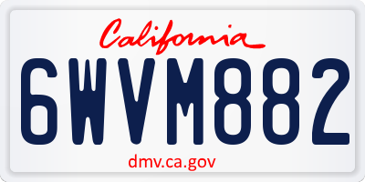 CA license plate 6WVM882