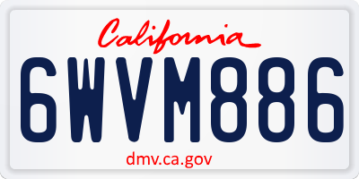 CA license plate 6WVM886