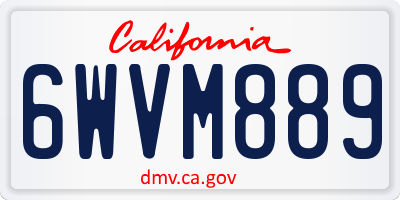 CA license plate 6WVM889