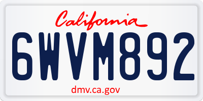 CA license plate 6WVM892