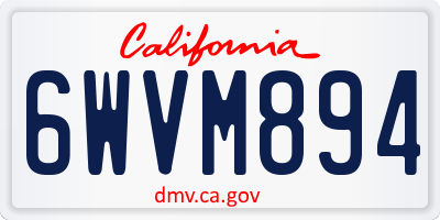 CA license plate 6WVM894