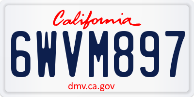 CA license plate 6WVM897