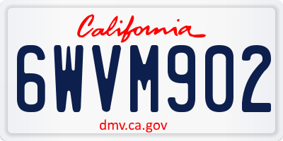 CA license plate 6WVM902