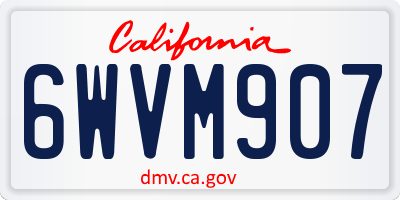 CA license plate 6WVM907