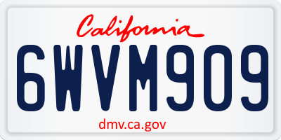 CA license plate 6WVM909