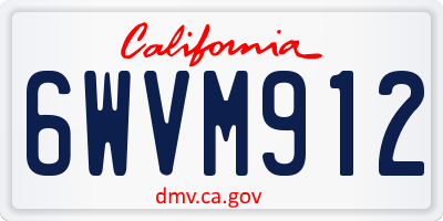 CA license plate 6WVM912