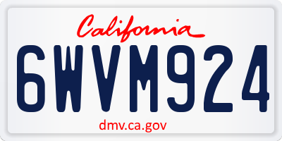 CA license plate 6WVM924