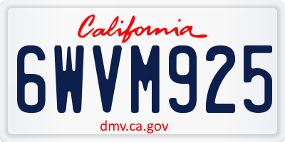 CA license plate 6WVM925