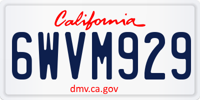 CA license plate 6WVM929