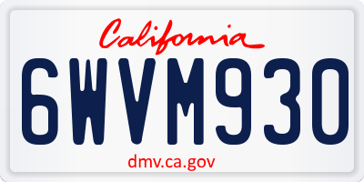 CA license plate 6WVM930