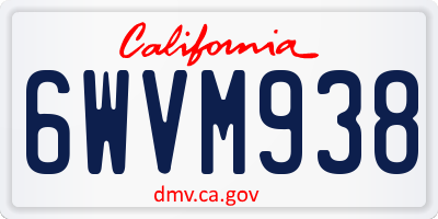 CA license plate 6WVM938