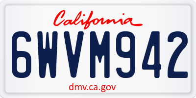 CA license plate 6WVM942