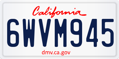 CA license plate 6WVM945