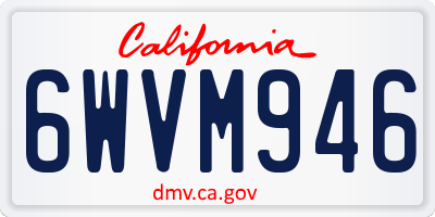 CA license plate 6WVM946