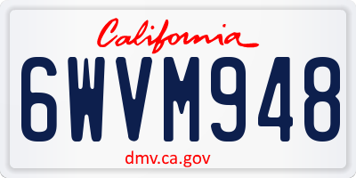 CA license plate 6WVM948