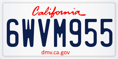 CA license plate 6WVM955