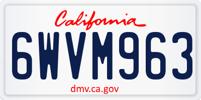 CA license plate 6WVM963