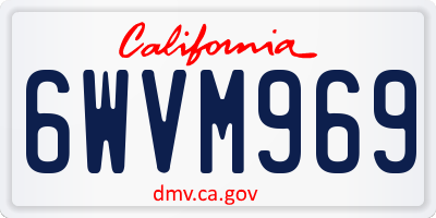 CA license plate 6WVM969