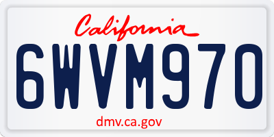 CA license plate 6WVM970