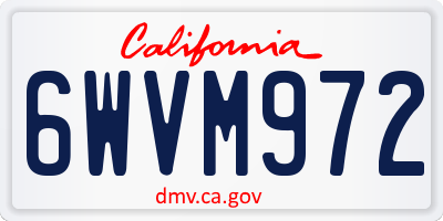 CA license plate 6WVM972