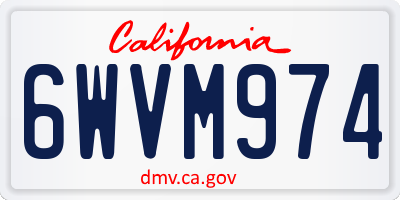 CA license plate 6WVM974