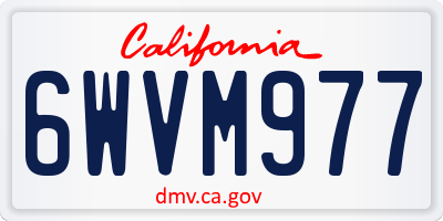 CA license plate 6WVM977