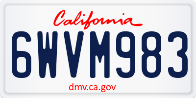 CA license plate 6WVM983