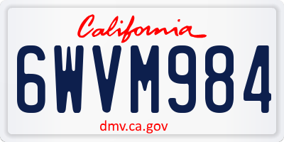 CA license plate 6WVM984