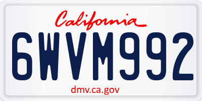 CA license plate 6WVM992