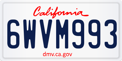CA license plate 6WVM993