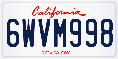 CA license plate 6WVM998