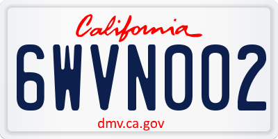 CA license plate 6WVN002