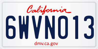 CA license plate 6WVN013