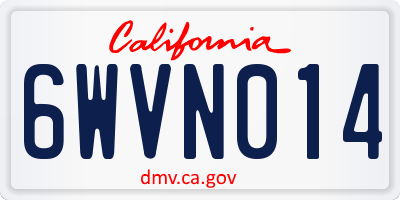 CA license plate 6WVN014