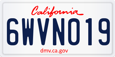 CA license plate 6WVN019
