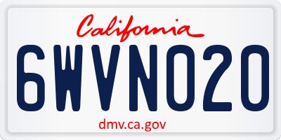 CA license plate 6WVN020