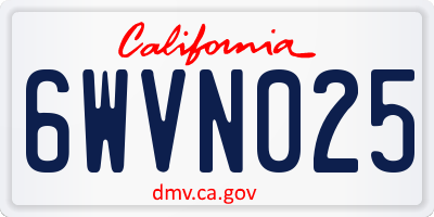 CA license plate 6WVN025