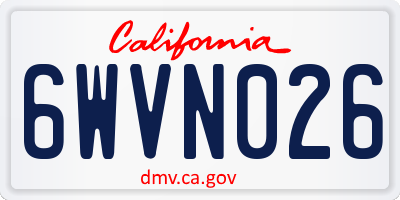 CA license plate 6WVN026