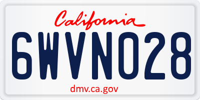 CA license plate 6WVN028