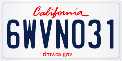 CA license plate 6WVN031