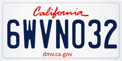 CA license plate 6WVN032