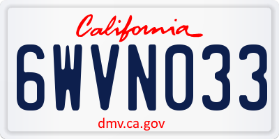 CA license plate 6WVN033