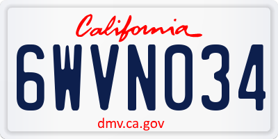 CA license plate 6WVN034