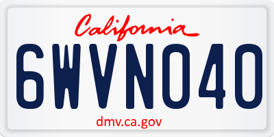 CA license plate 6WVN040
