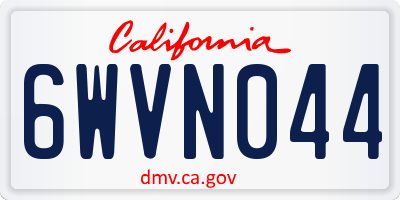 CA license plate 6WVN044
