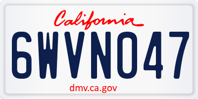 CA license plate 6WVN047