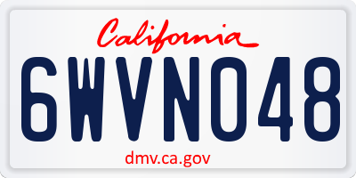 CA license plate 6WVN048