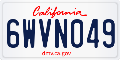 CA license plate 6WVN049