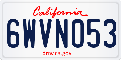 CA license plate 6WVN053